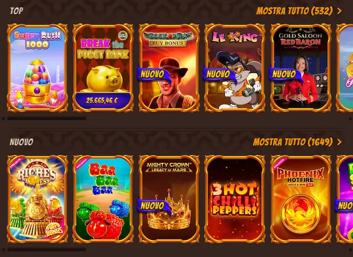 Abuking Casino giochi